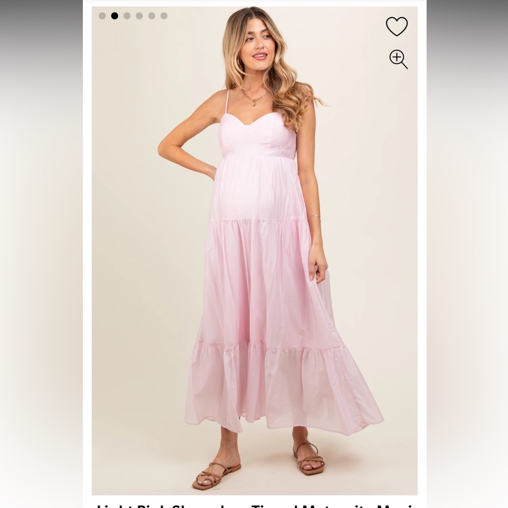 Pink Blush brand. Light pink, linen maternity dress. Wore for bridal shower once